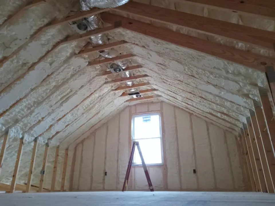 Spray foam roofing application for Crawl Space Insulation project in Keene